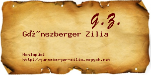 Günszberger Zilia névjegykártya